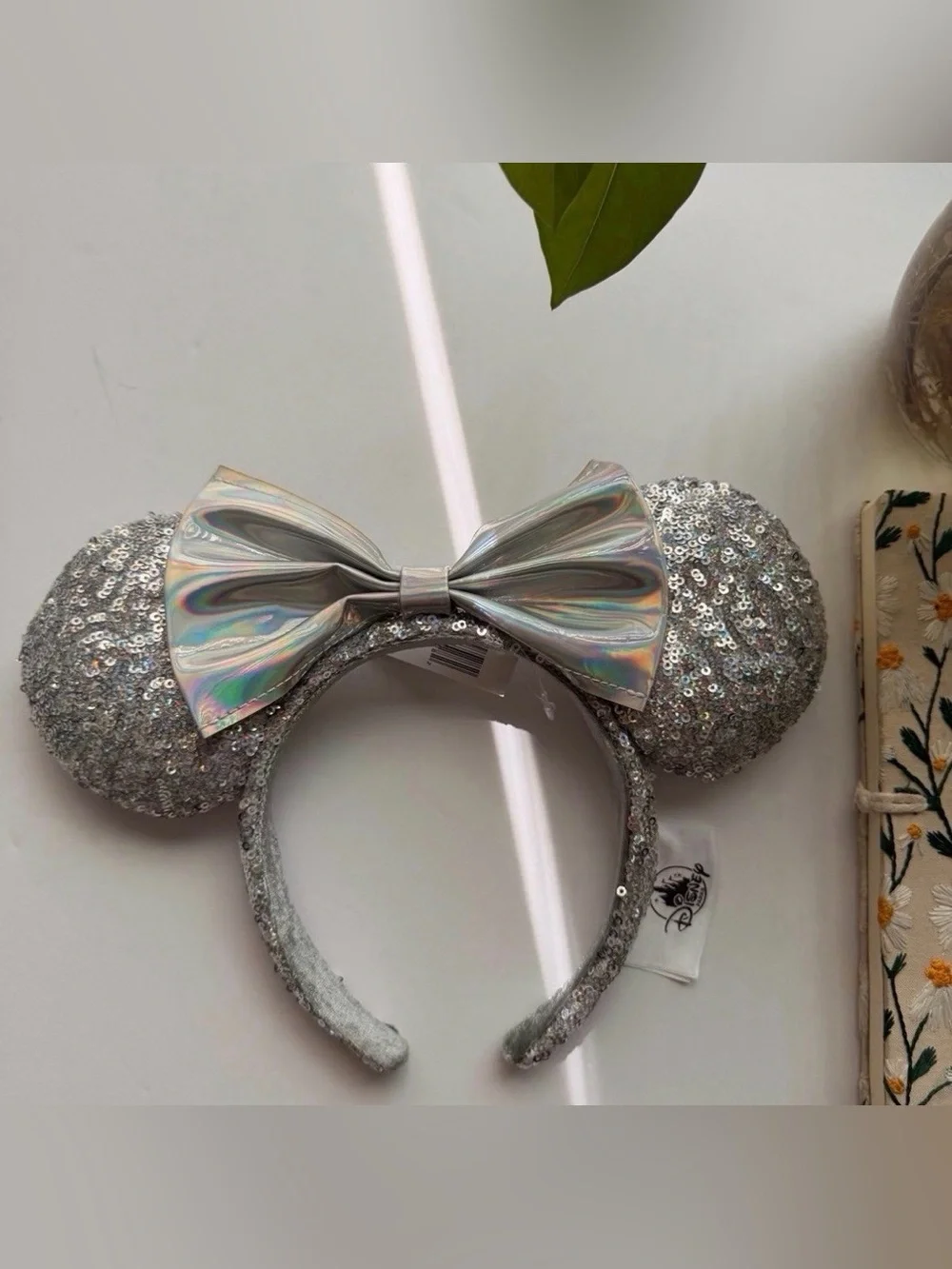 New Disney Parks China Shanghai Silver Minnie Ears Mickey Magic Mirror Headband